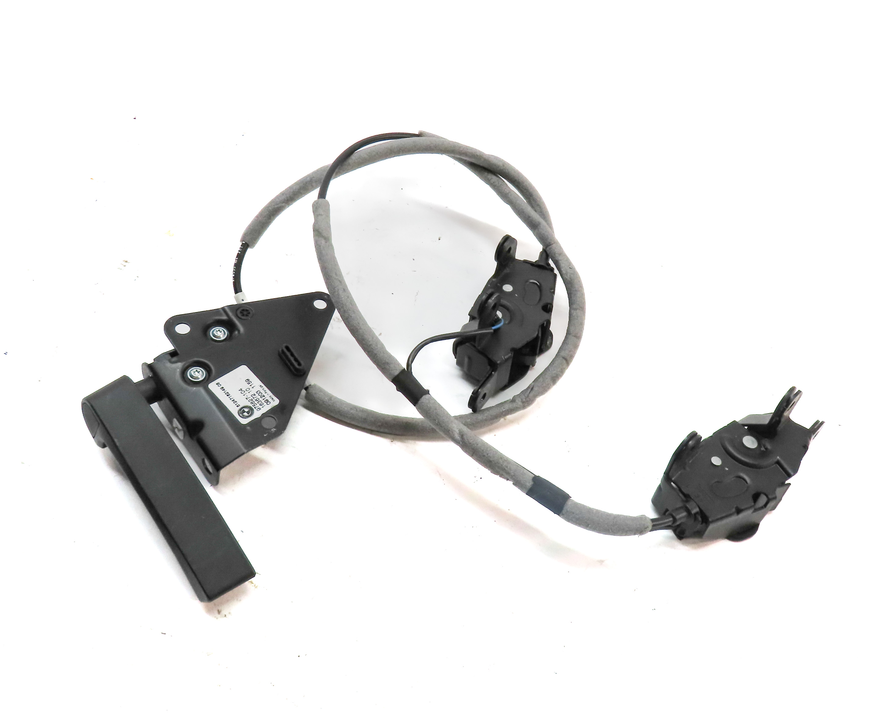 10 BMW X5 E70 FRONT HOOD LID LOWER SAFETY CATCH HOOK RELEASE HANDLE LATCH SET/3 — exact item pictured
